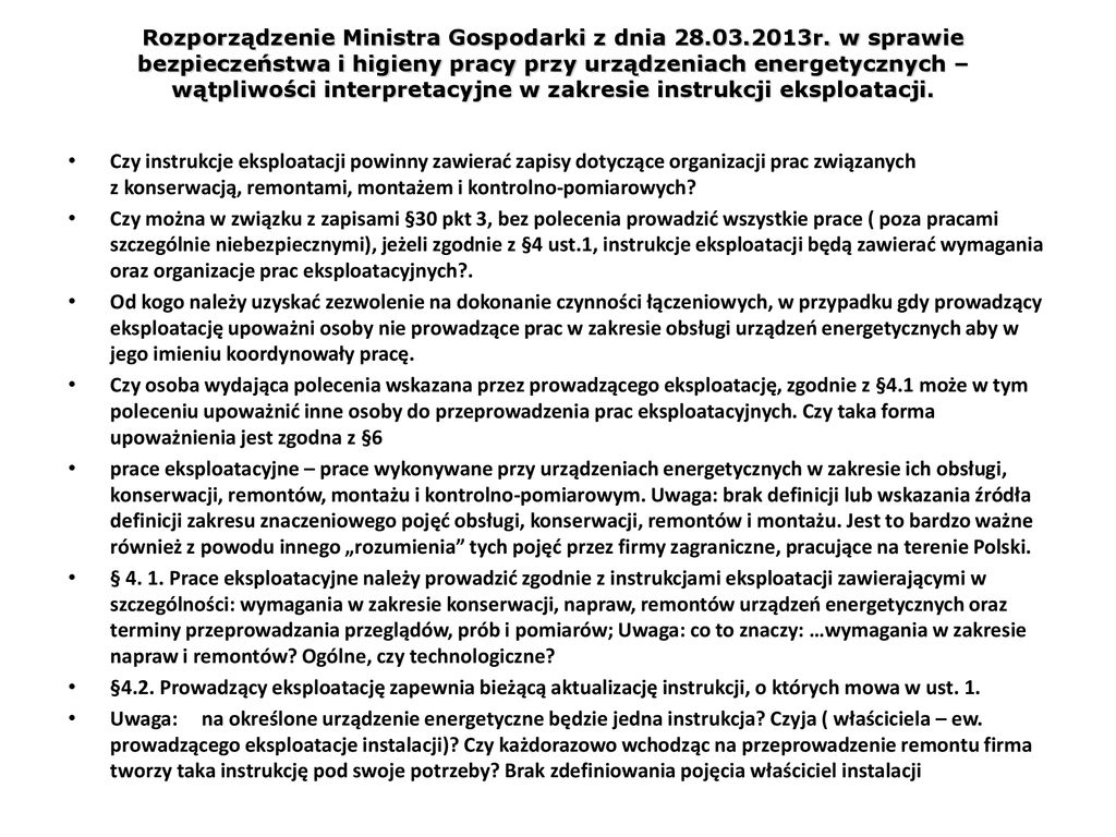 PRAKTYCZNE ASPEKTY W ZAKRESIE INTERPRETACJI ROZPORZĄDZENIA MINISTRA